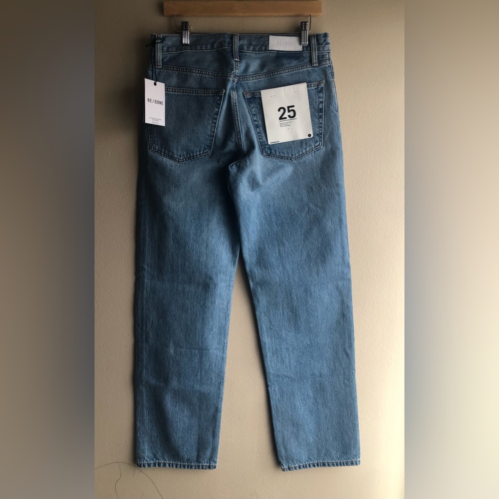 NEW REDONE 70S Ultra High Rise STOVE PIPE Women Blue Jeans Size 25 - Picture 10 of 16